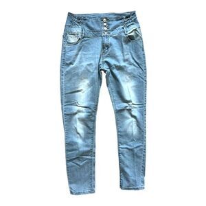 NWT Womens Color 3 Collections Plus High Waisted Light Rinse Skinny Jeans - XXL